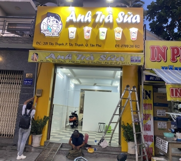 Làm biển hiệu quán trà sữa Anh Trà Sữa