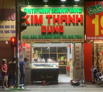 Làm biển hiệu kinh doanh vàng Kim Thanh Dung