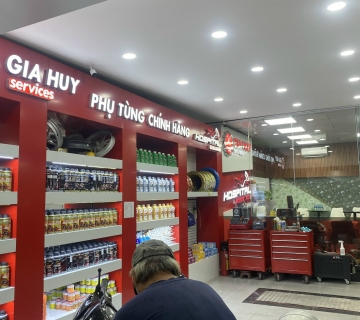 Làm biển hiệu phụ tùng sửa chữa xe máy Gia Huy